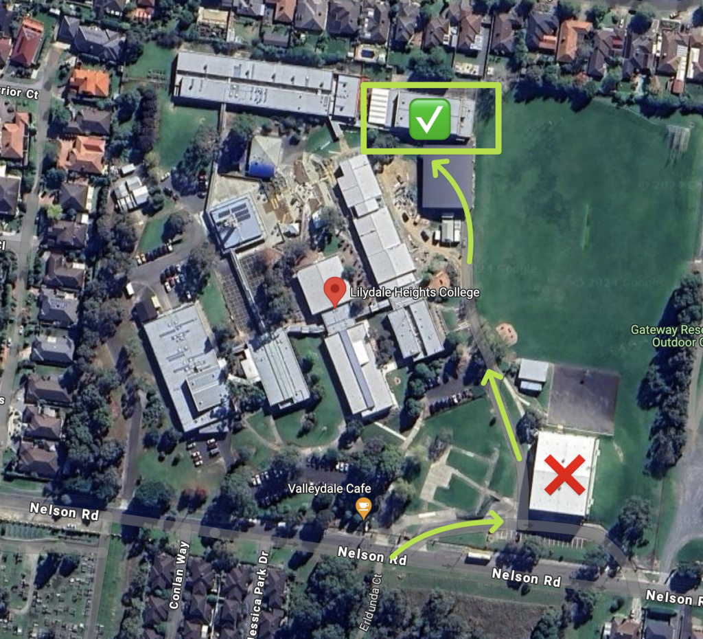 Lilydale Heights College map to training court